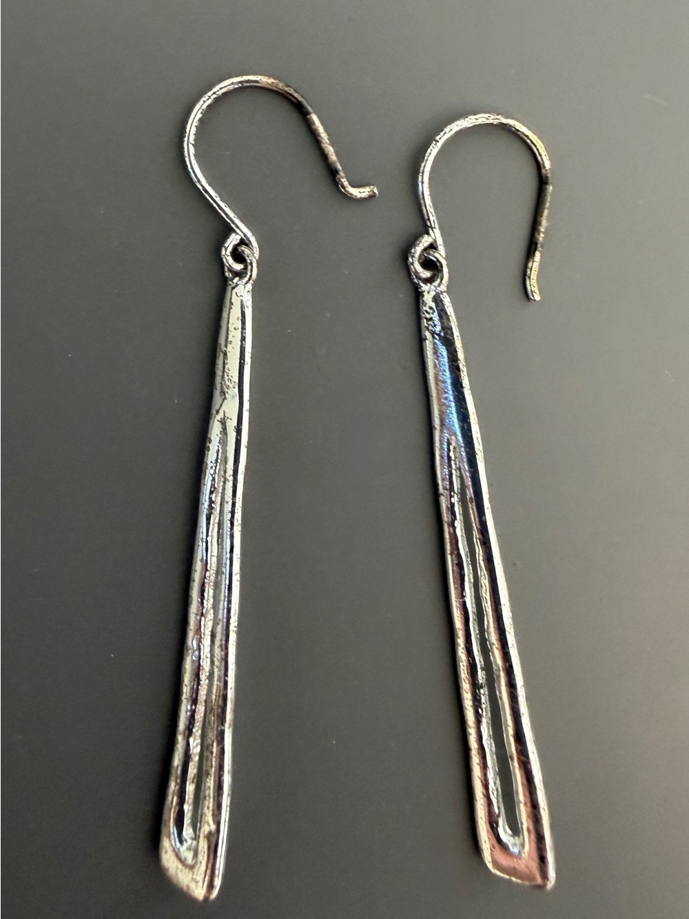 Vintage Thailand Sterling Silver 925 Minimalist Dangle Earrings